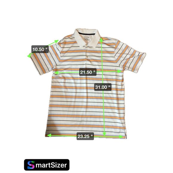 Chaps 78 Stay-Dry Golf Polo LT White with Blue/Gold Stripe Preppy Country Club - Picture 8 of 8